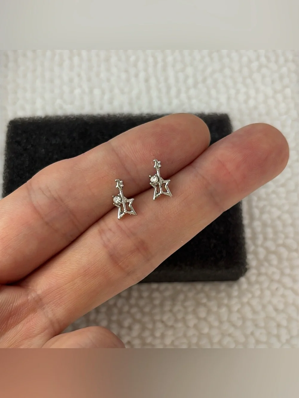 Small Star Guitar Stud Earrings for Men Women Streetwear Hip Hop Punk Unisex